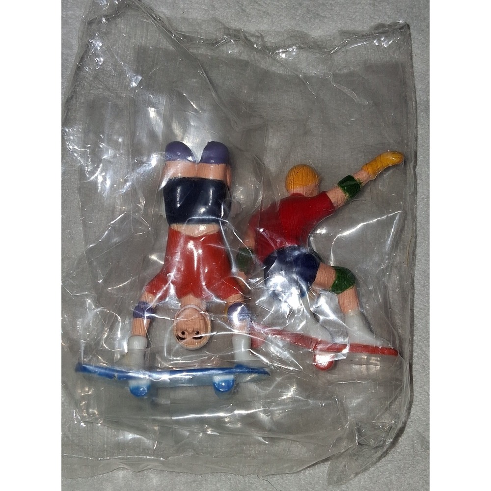 Vintage 1990 Bakery Crafts Skateboarder Cake Toppers Set of 2 Sealed